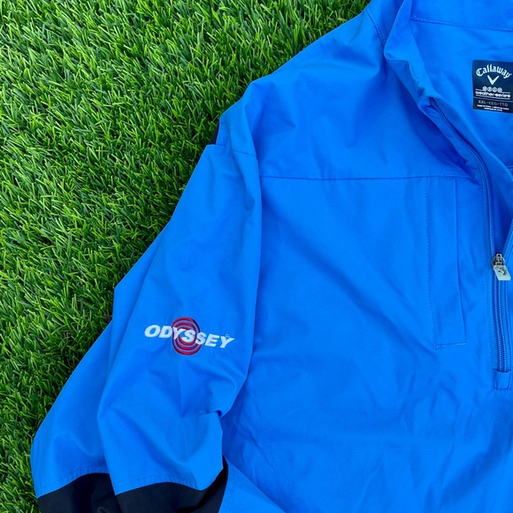 Callaway Golf TOUR Odyssey Weather Series 1/4 Zip Windbreaker Jacket 2XL - Blue - Picture 2 of 7